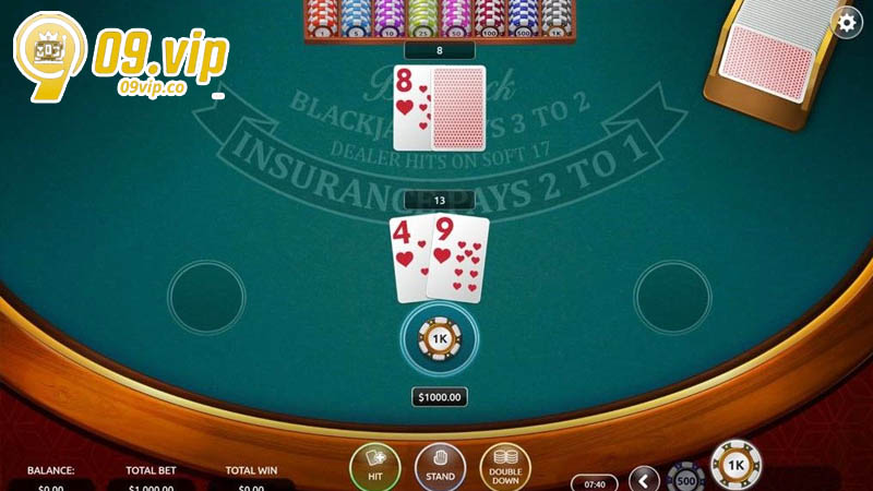 Luật chơi Blackjack tại nhà cái 09vip